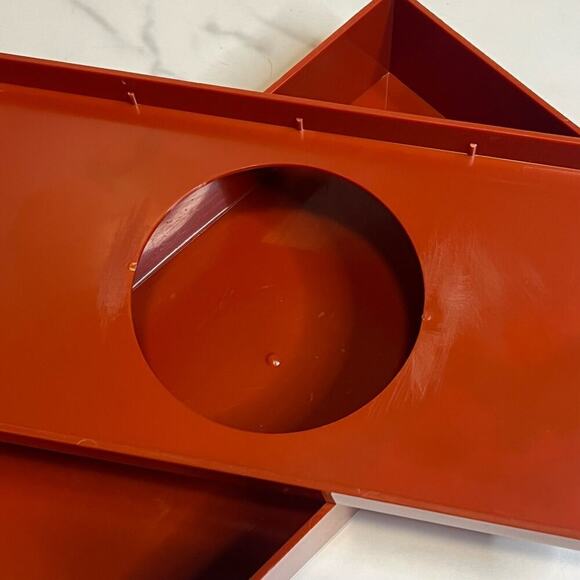 Vintage Retro Aquetta Ware Tissue Kleenex Holder Red Butterfly Floral Leaf MCM - Picture 12 of 13